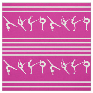 Pink and White Striped Gymnastics Fabric