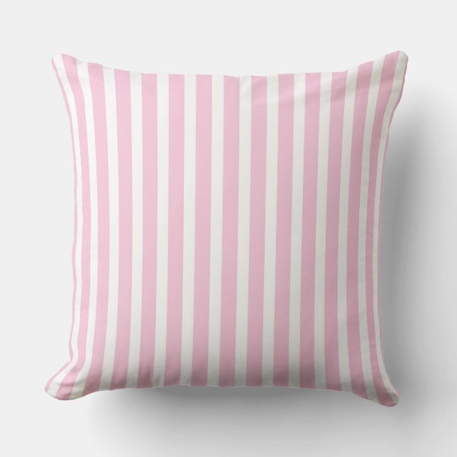 Pink and white striped pattern with vertical strip cushion (Front)