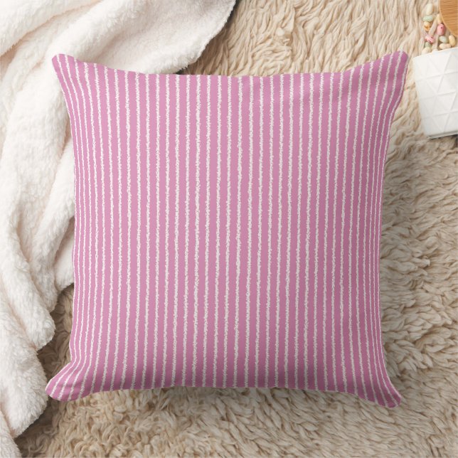 Pink and White Stripes Cushion (Blanket)
