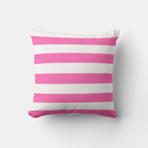 Pink and White Stripes Cushion
