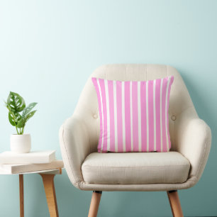 Pink and White Stripes  Cushion