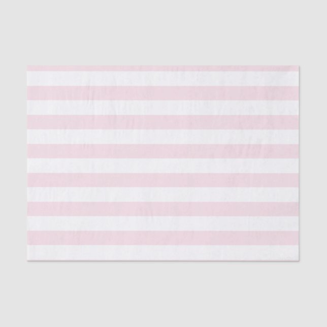 Pink and White Stripes Cute Girly Pattern Tissue Paper (Front)