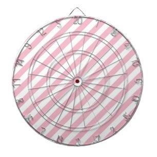 Pink and White Stripes Dartboard