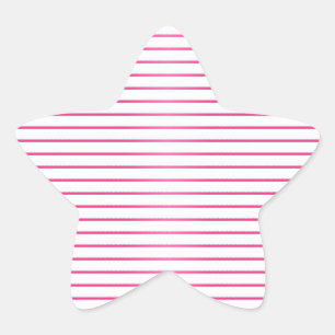 Pink and White Stripes Star Sticker