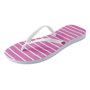 Pink and White Stripes Thongs