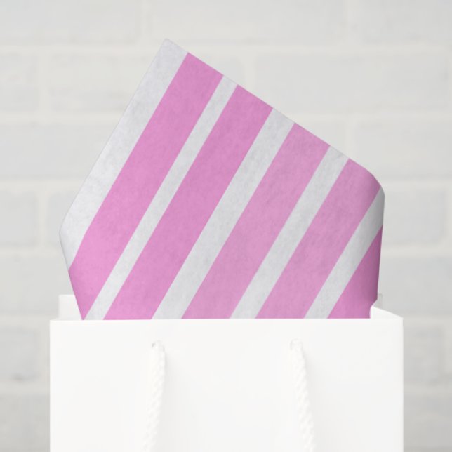 Pink and White Stripes  Tissue Paper (Gift Bag)
