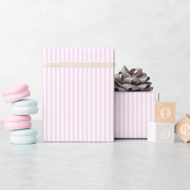 Pink and White Stripes Wrapping Paper (Baby Shower)
