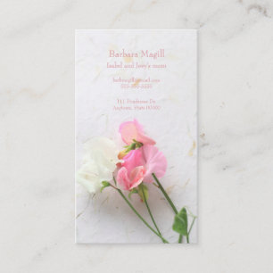 Pink and white sweet peas mum calling card