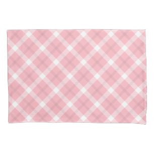 Pink And White Tartan Pattern Pillowcase