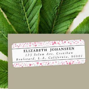 Pink and White Terrazzo Pattern Return Address Label