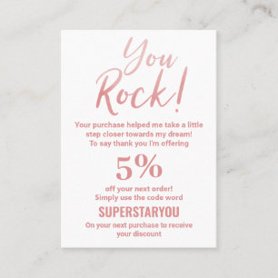 Pink And White Thank You Social Media Logo Business Card