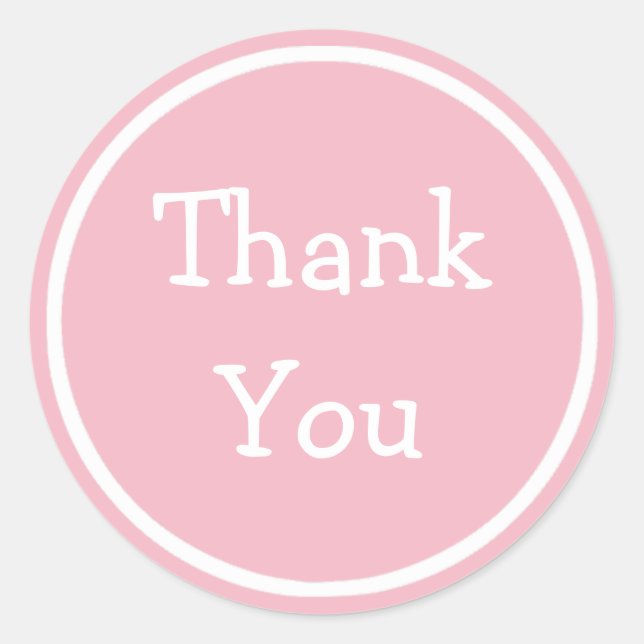PINK and White Thank You stickers (Front)
