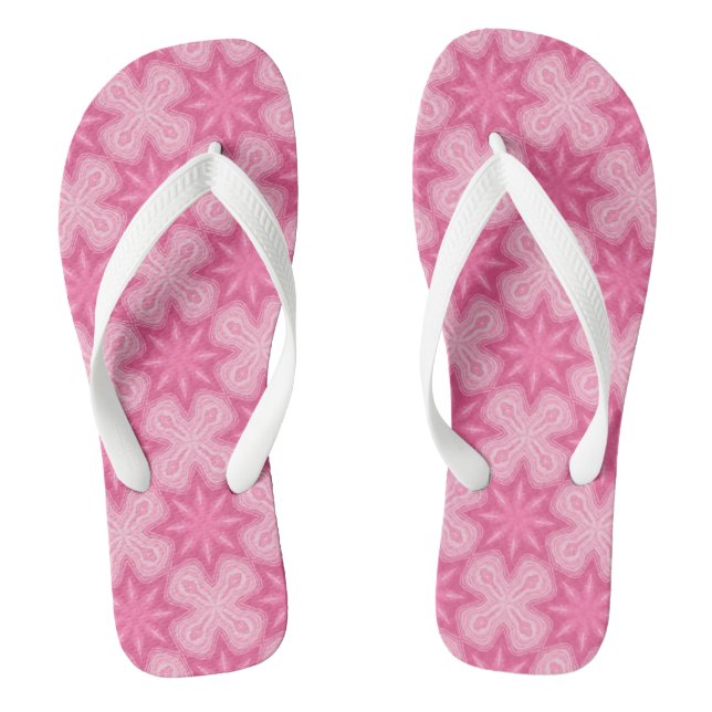 Pink And White Thongs (Footbed)