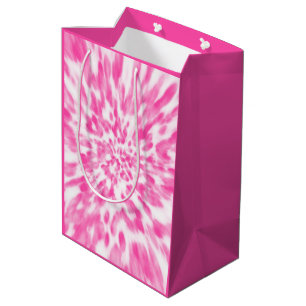 pink and white tie-dyed medium gift bag