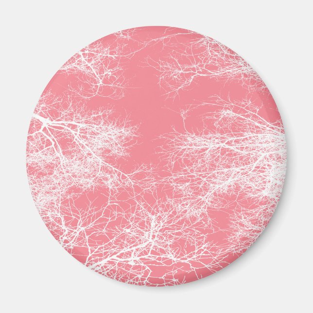 Pink and white trees magnet (Front)