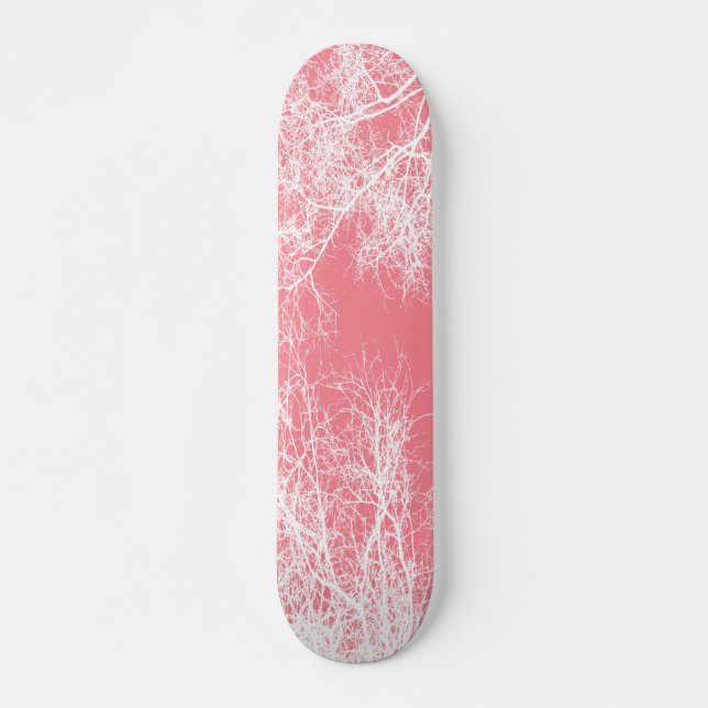 Pink and white trees skateboard (Front)