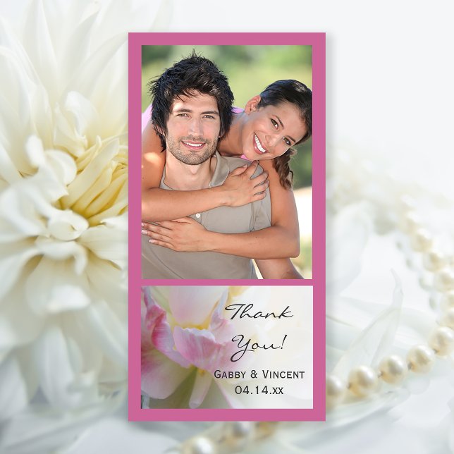 Pink and White Tulip Flower Wedding Thank You (Creator Uploaded)