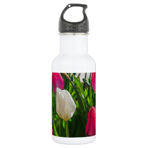 Pink And White Tulips Painterly Stainless Steel Wa 532 Ml Water Bottle
