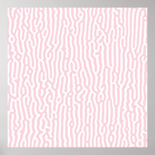 Pink and White Turing Pattern Poster