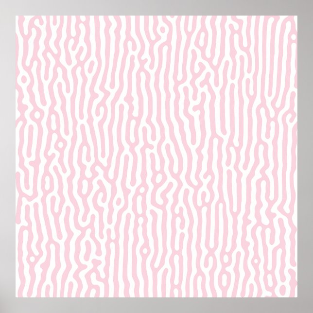 Pink and White Turing Pattern Poster (Front)