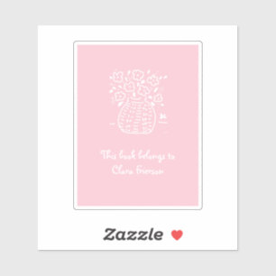 Pink and White Vase Bookplate
