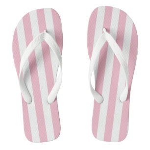 Pink and White vertical stripes Thongs