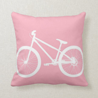 Pink and White Vintage Bicycle Pillow