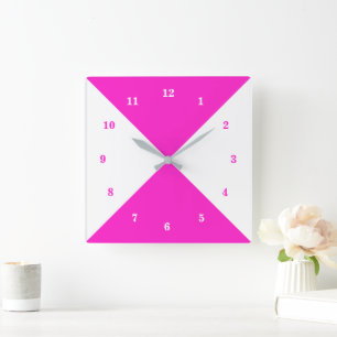 Pink and White Wall Clock Choose Colours