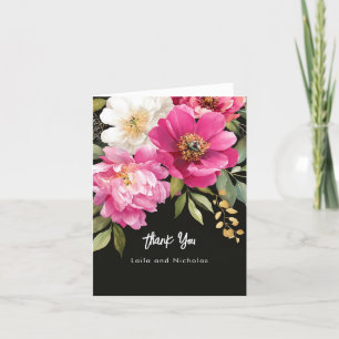 Pink and White Watercolor Peony  Wedding Cards