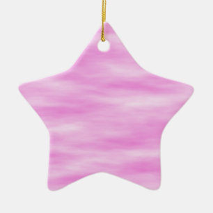 Pink and White Wavy Pattern. Ceramic Tree Decoration