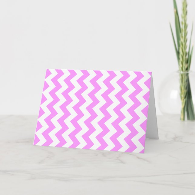 Pink and White Zigzag Card (Front)