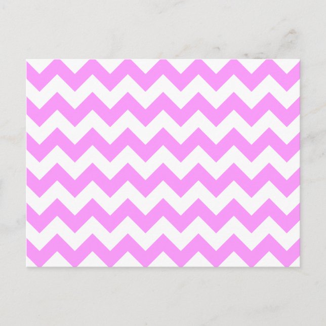 Pink and White Zigzag Postcard (Front)
