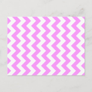 Pink and White Zigzag Postcard
