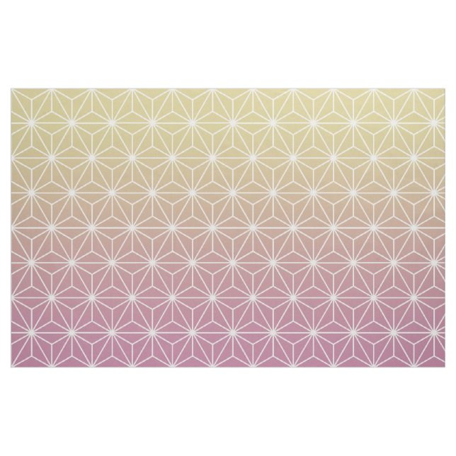 Pink and Yellow Asanoha (large scale) Fabric (Fat Quarter)