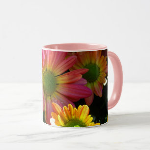 Pink and Yellow Autumn Flowers Beverage Mug
