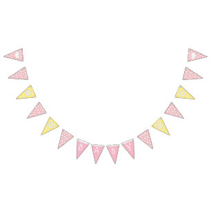 Pink and Yellow Baby Girl Daisy Themed Baby Shower Bunting