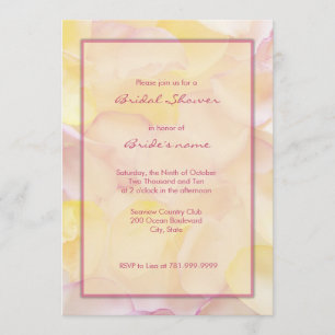 Pink and Yellow Bridal Shower Invitations