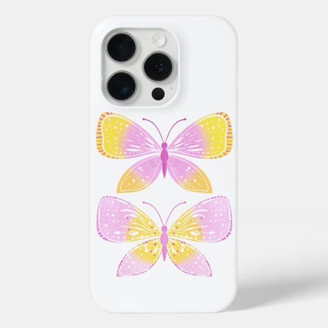Pink and Yellow Butterflies Case-Mate iPhone Case (Back)