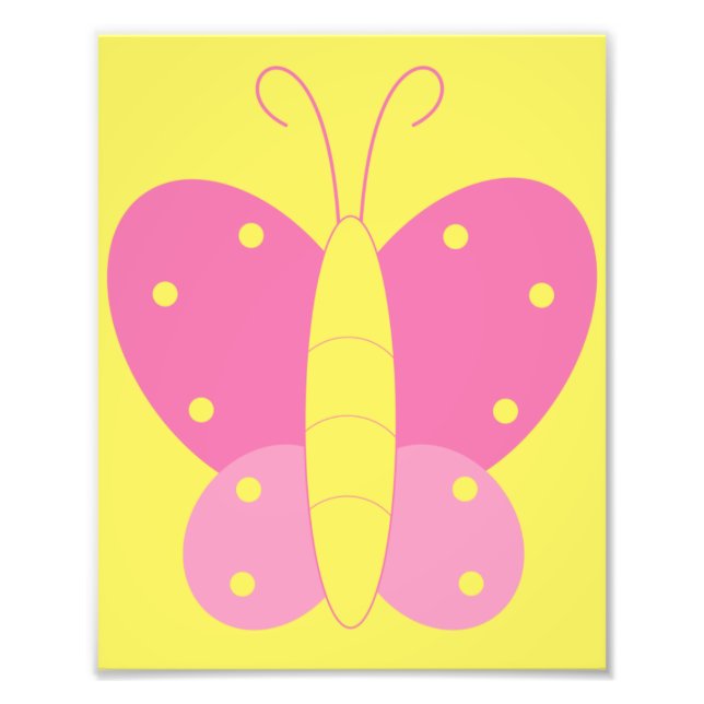 Pink and Yellow Butterfly Print (Front)