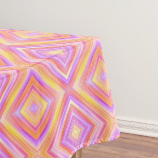 Pink and Yellow Cool Unique Pattern Tablecloth (In Situ)