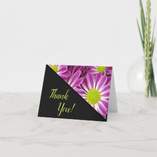 Pink and Yellow Daisies   Floral Thank You Card