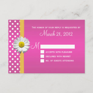Pink and Yellow Daisy RSVP Card