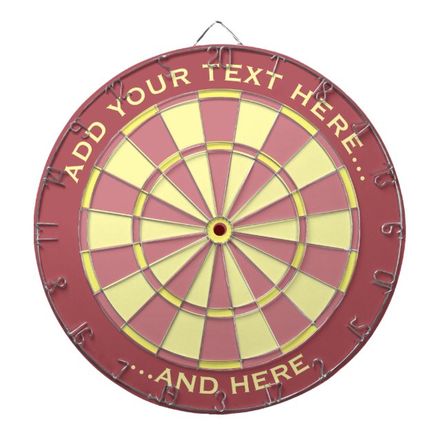 Pink and Yellow Dartboard with custom text (Front)