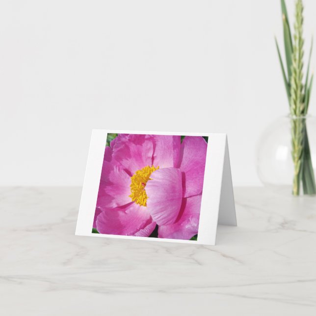 Pink and Yellow Floral  Note Card (Front)