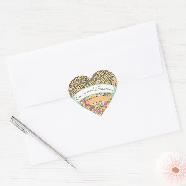 Pink and Yellow Floral Oak Tree Wedding Seal (Envelope)