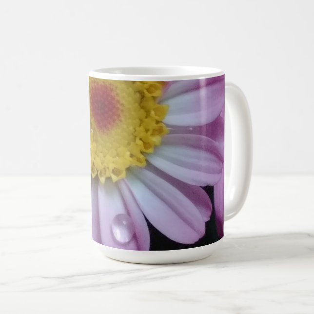 Pink and yellow flower coffee mug (Front Right)