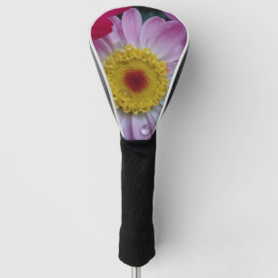 Pink and yellow flower golf head cover