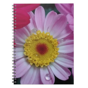 Pink and yellow flower notebook
