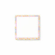 Pink and Yellow Flower Patterns Post-It Notes