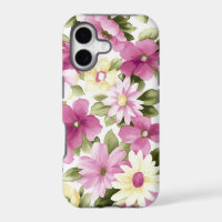 Pink And Yellow Flowers Pattern